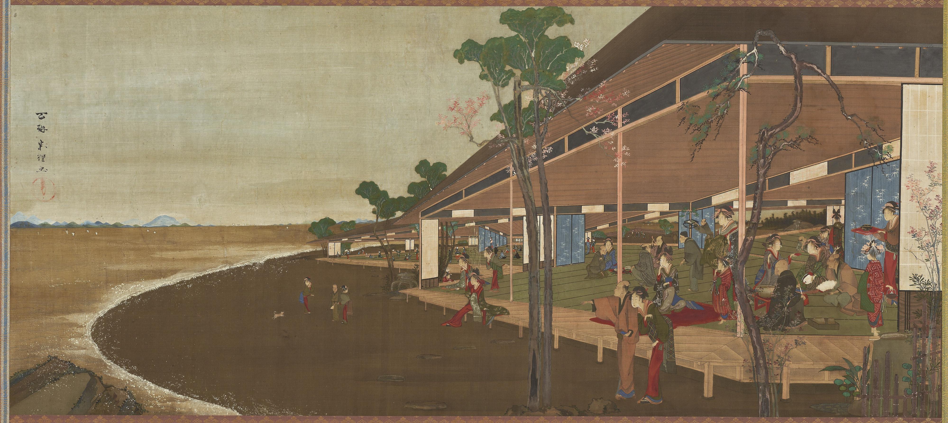 Katsushika Hokusai, An amusement resort at the seashore
