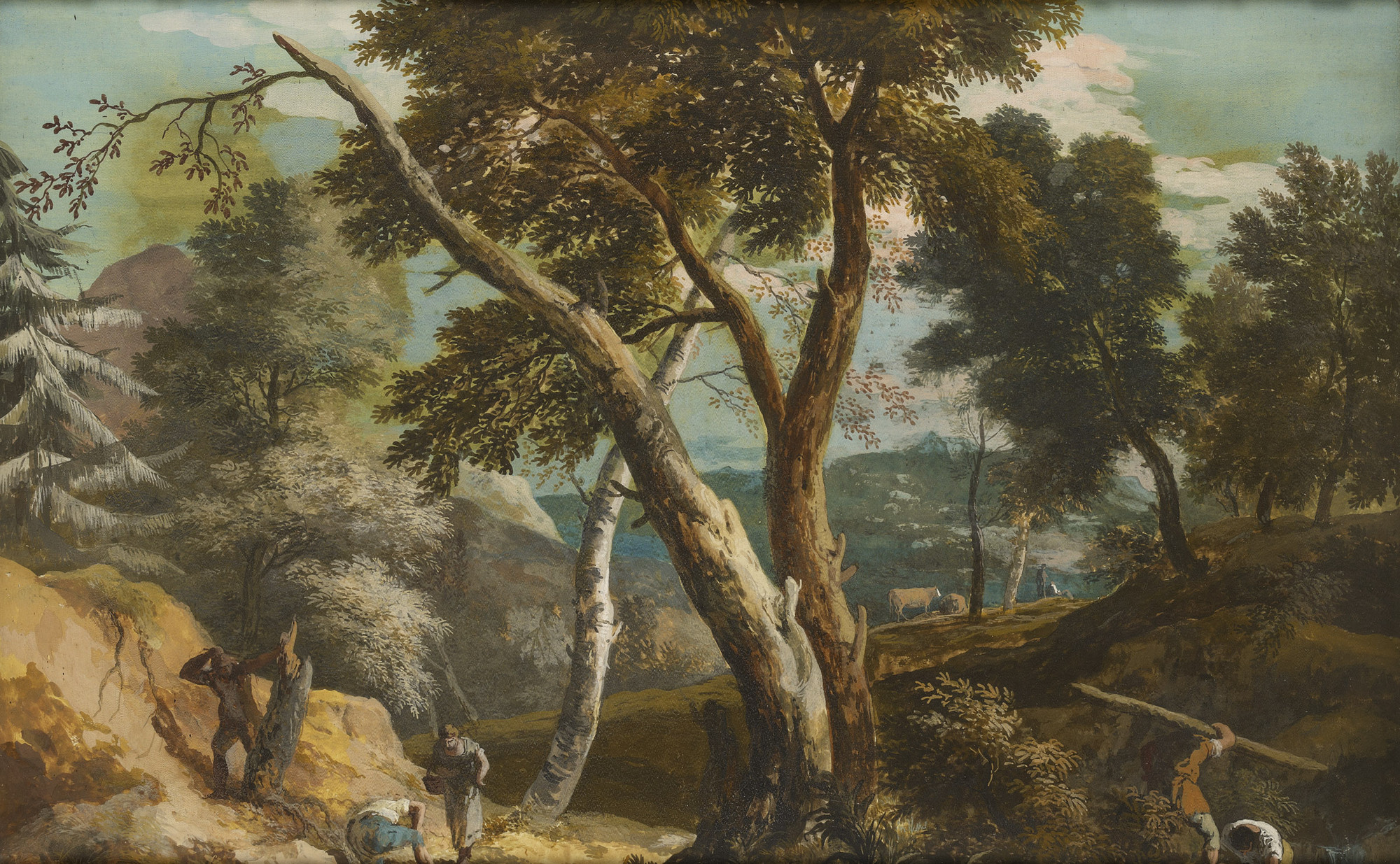 Marco Ricci, Landscape with Peasants and Woodcutters