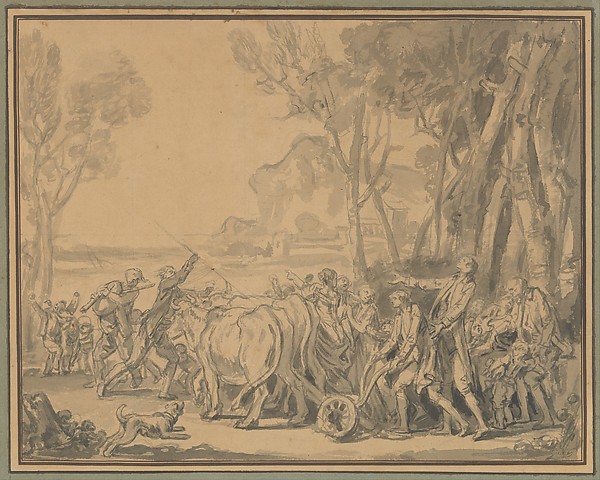 Jean-Baptiste Greuze, A Farmer Entrusting the Plow to His Son