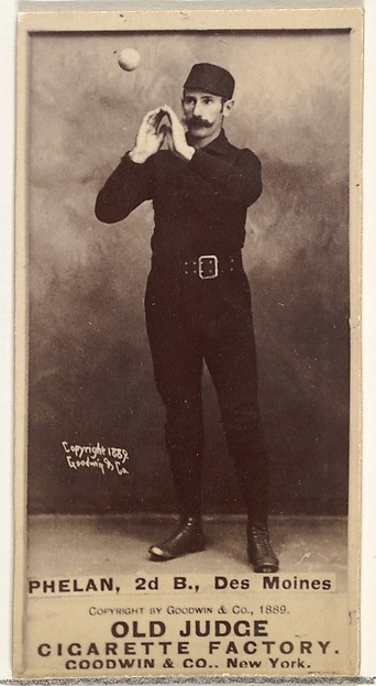 Goodwin & Company, James Dickson "Dick" Phelan, 2nd Base, Des Moines Prohibitionists, from the Old Judge series (N172) for Old Judge Cigarettes