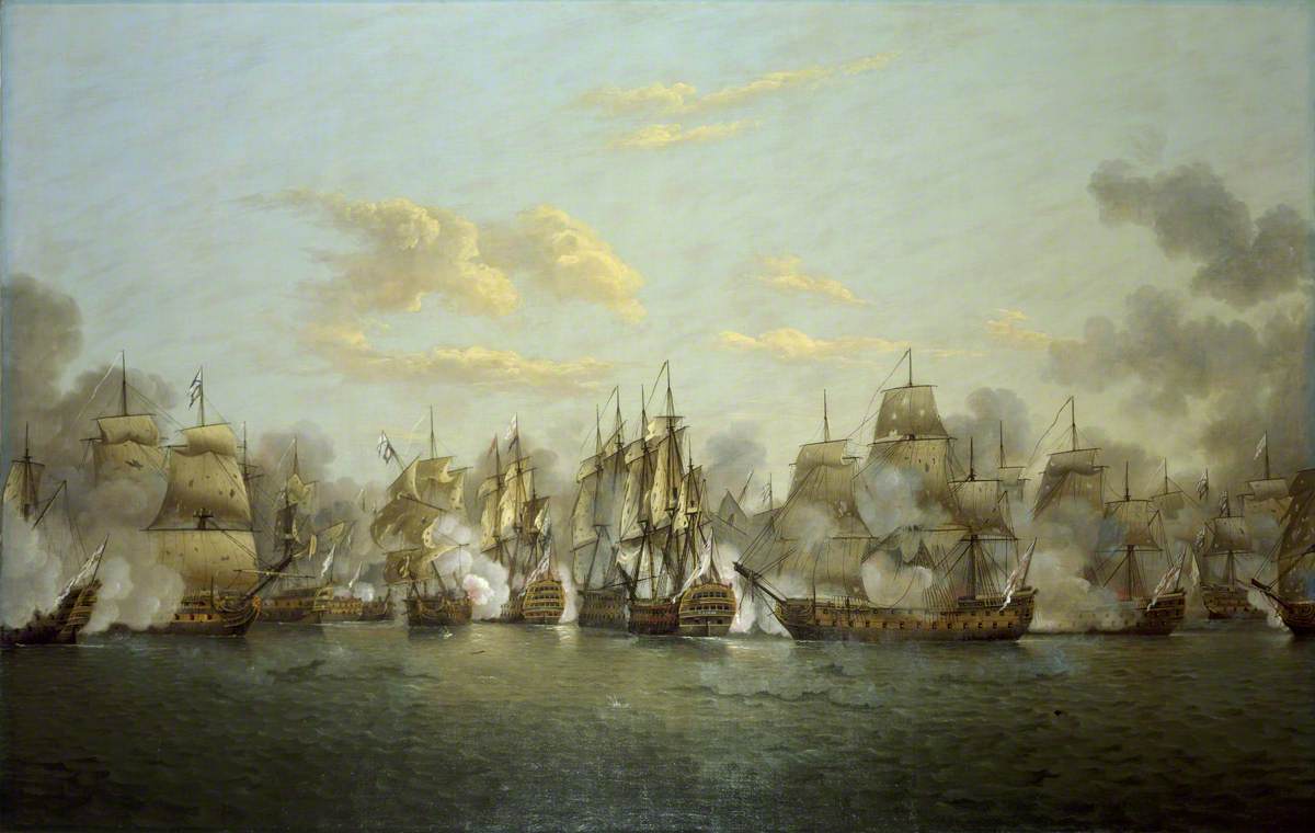 Thomas Luny, The Battle of the Saints, 12th April 1782: Rodney in the Formidable breaking the French Line, around 9.30 am