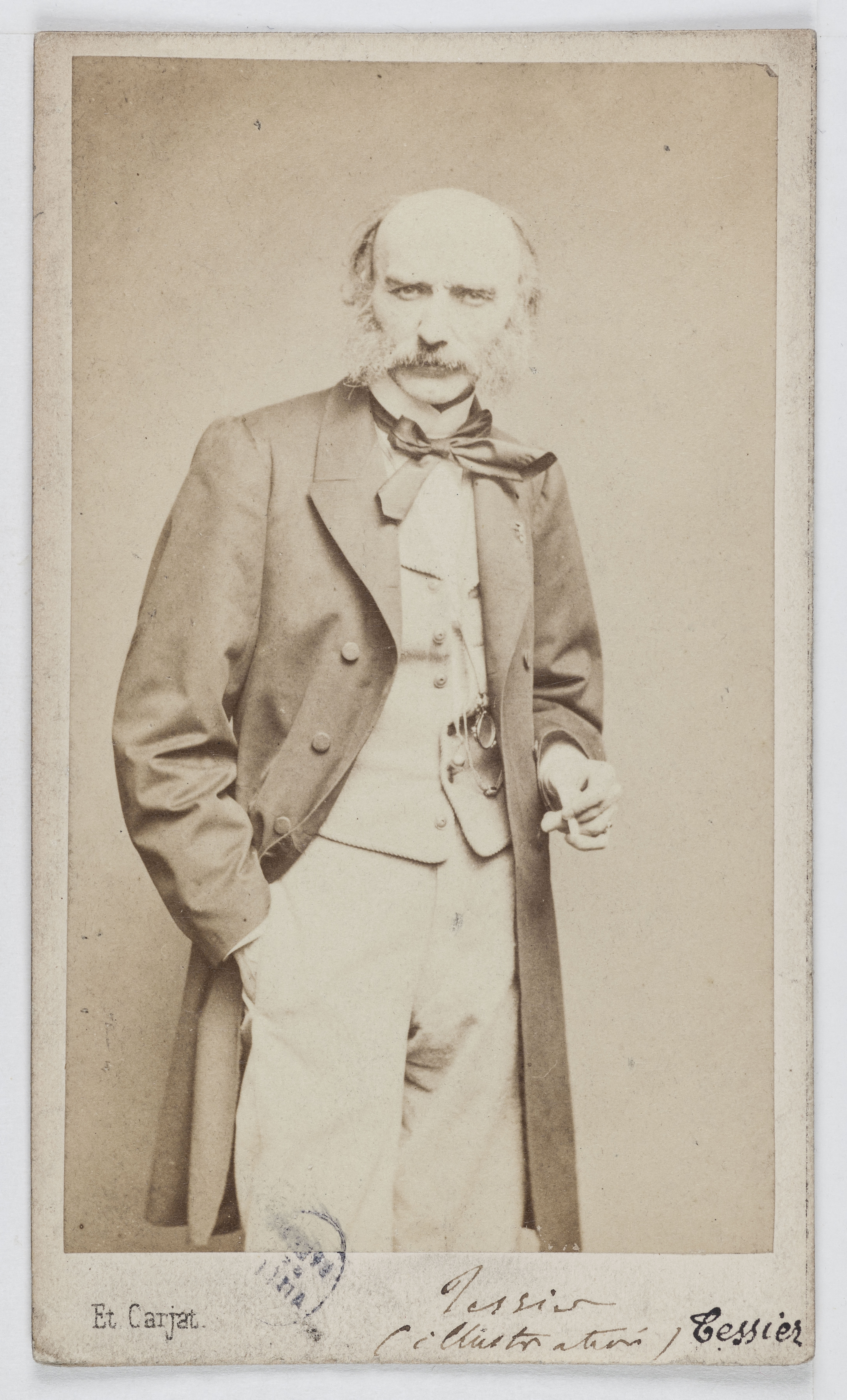 Carjat & Cie, Portrait d'Edmond Tessier (1816-1887), dit Silvius Pérégrinus, homme de lettres et journaliste.
