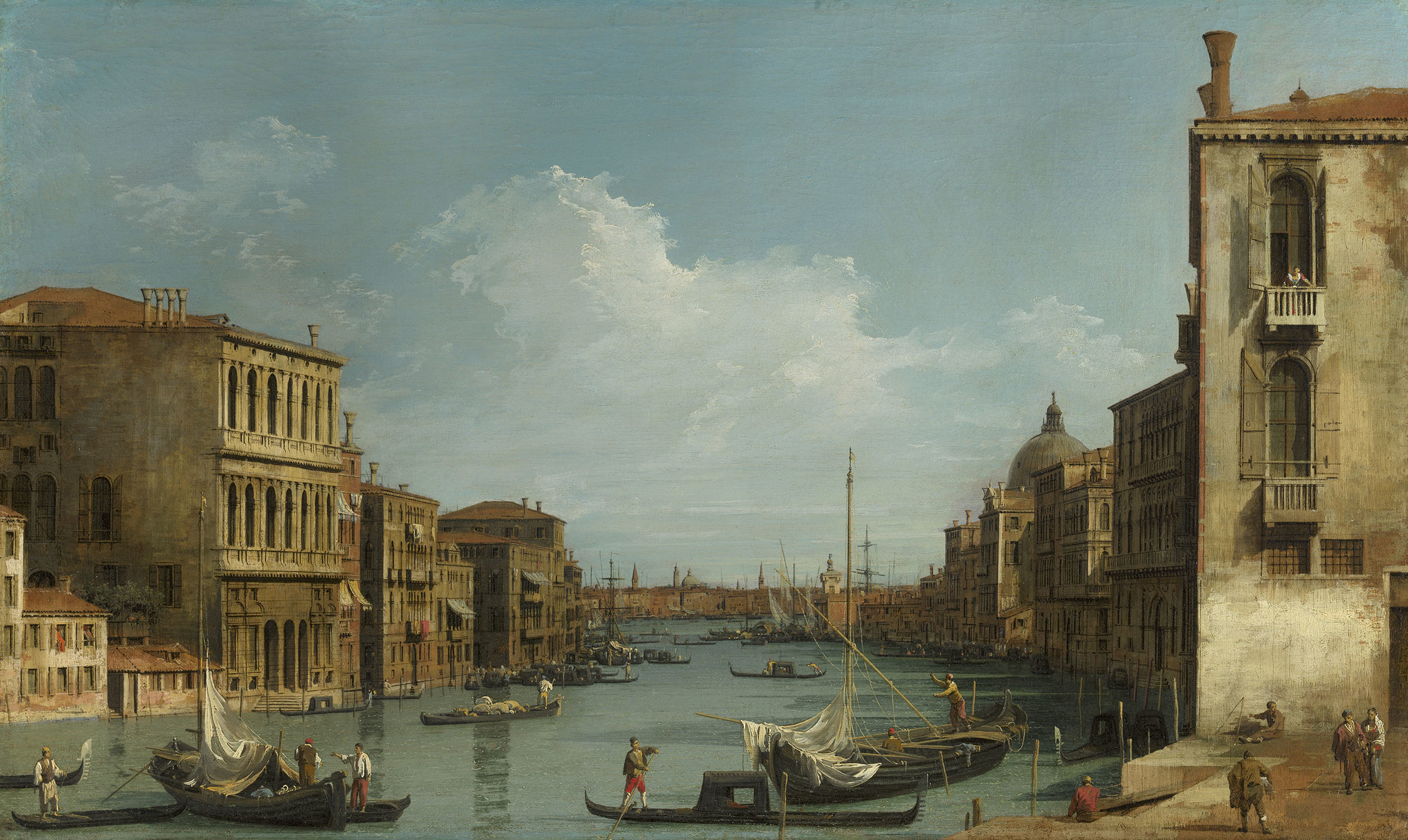 Canaletto, Venice: The Grand Canal from Campo San Vio towards the Bacino