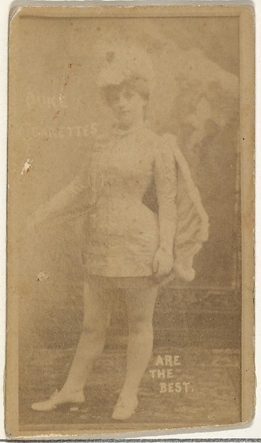 W. Duke, Sons & Co., [Actress wearing plumed hat and cape], from the Actors and Actresses series (N145-6) issued by Duke Sons & Co. to promote Duke Cigarettes
