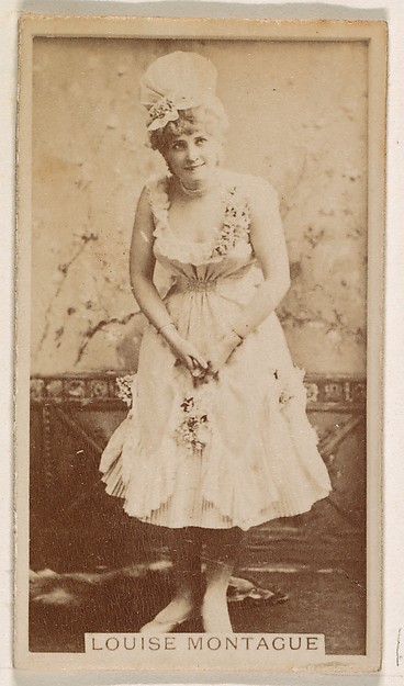 Kinney Brothers Tobacco Company, Louise Montague, from the Actresses series (N245) issued by Kinney Brothers to promote Sweet Caporal Cigarettes