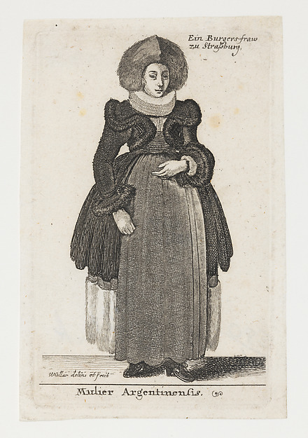 Wenceslaus Hollar, Woman from Strasbourg (Mulier Argentinensis)