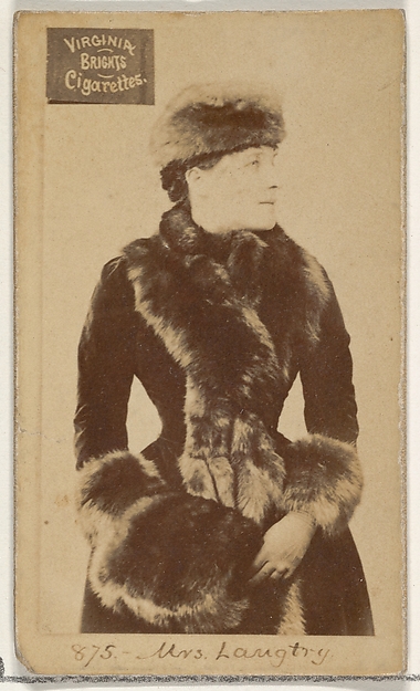 Allen & Ginter, Card 875, Mrs. Langtry, from the Actors and Actresses series (N45, Type 2) for Virginia Brights Cigarettes