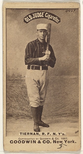 Goodwin & Company, Michael "Silent Mike" Joseph Tiernan, Right Field, New York, from the Old Judge series (N172) for Old Judge Cigarettes