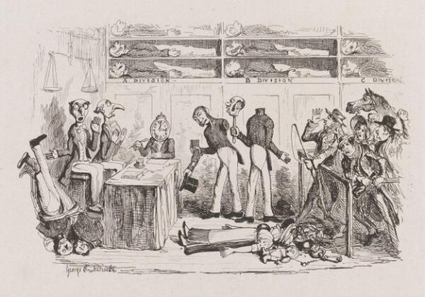 Cruikshank, George, Automaton Police Court and Real Offenders