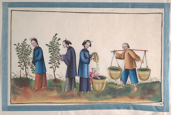 Unidentified artist, Album Containing Twelve Paintings of People Making Silk