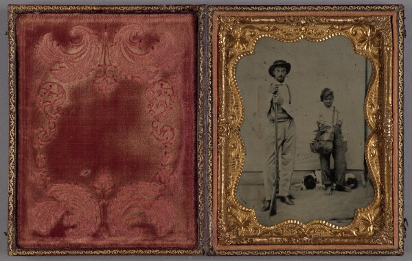 Unknown, [Man with Rifle and Young Boy]