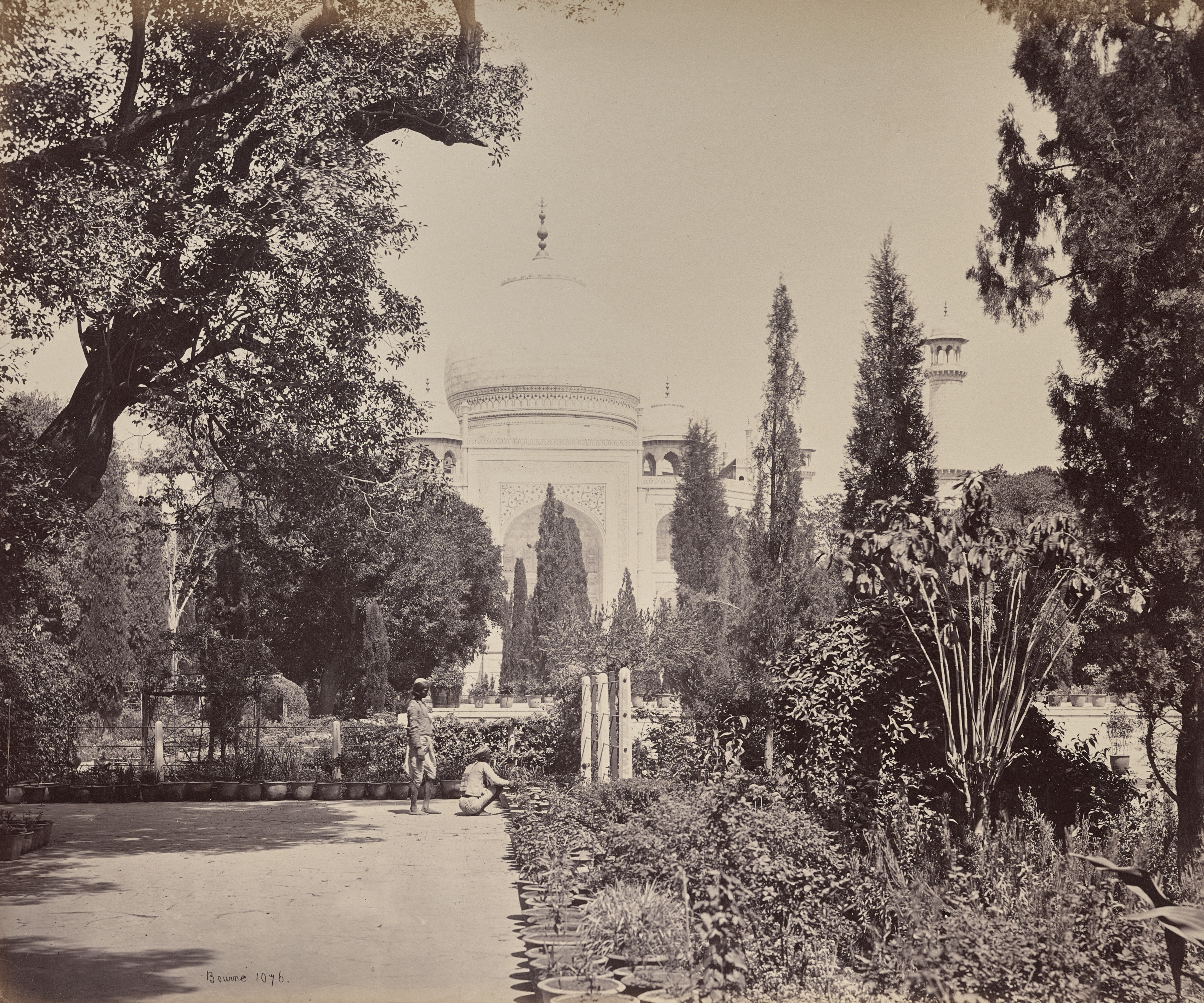 Samuel Bourne, Agra. View of the Taj from the Garden