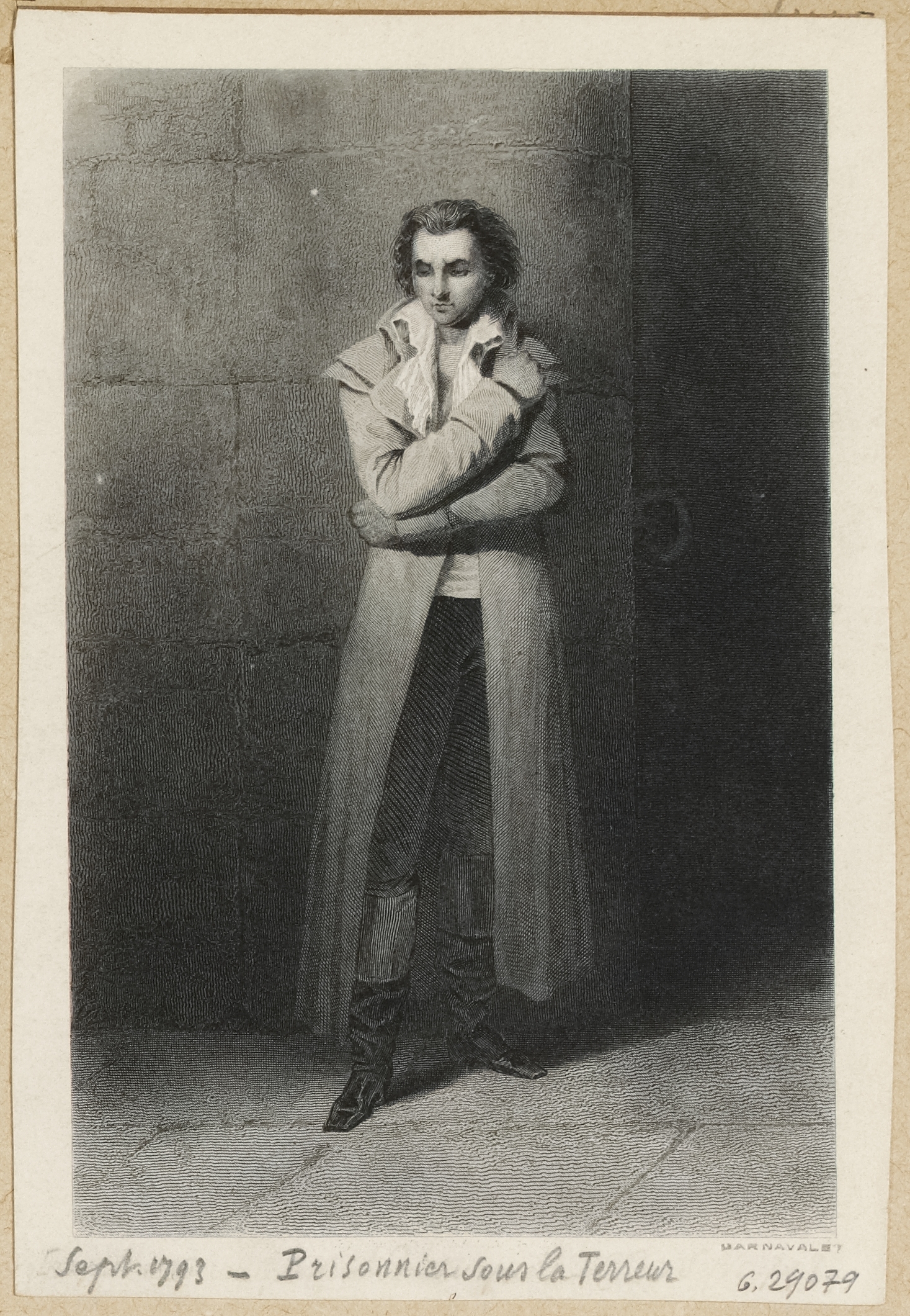 Anonyme, Prisonnier sous la Terreur, l'An II (1794). Révolution française.