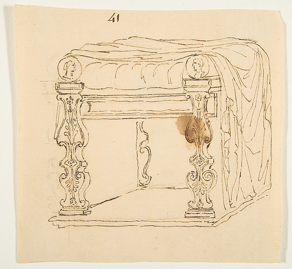 Anonymous, French, 19th century, Drawing After an Antique Tabouret