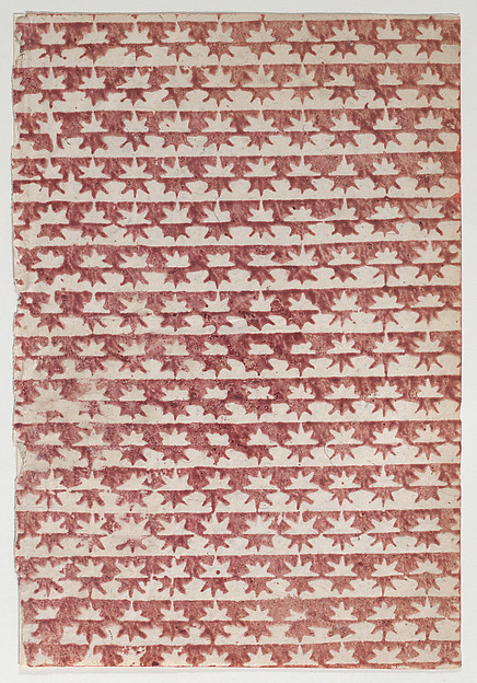 Anonymous, Sheet with overall red star pattern