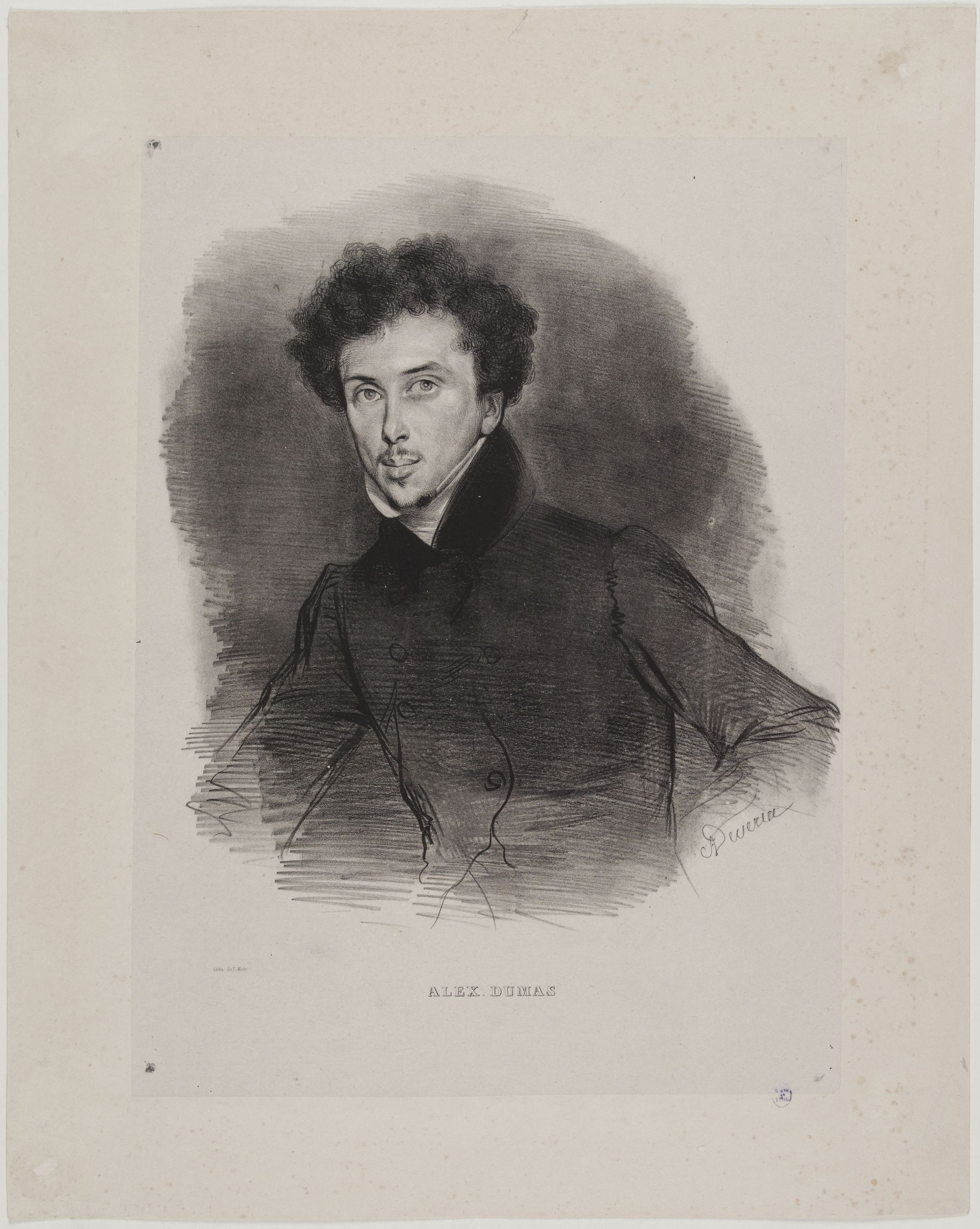Achille Devéria, Portrait d'Alexandre Dumas père (1802-1870) en buste