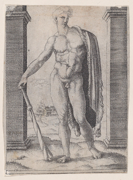 Agostino Veneziano (Agostino dei Musi), Young Hercules