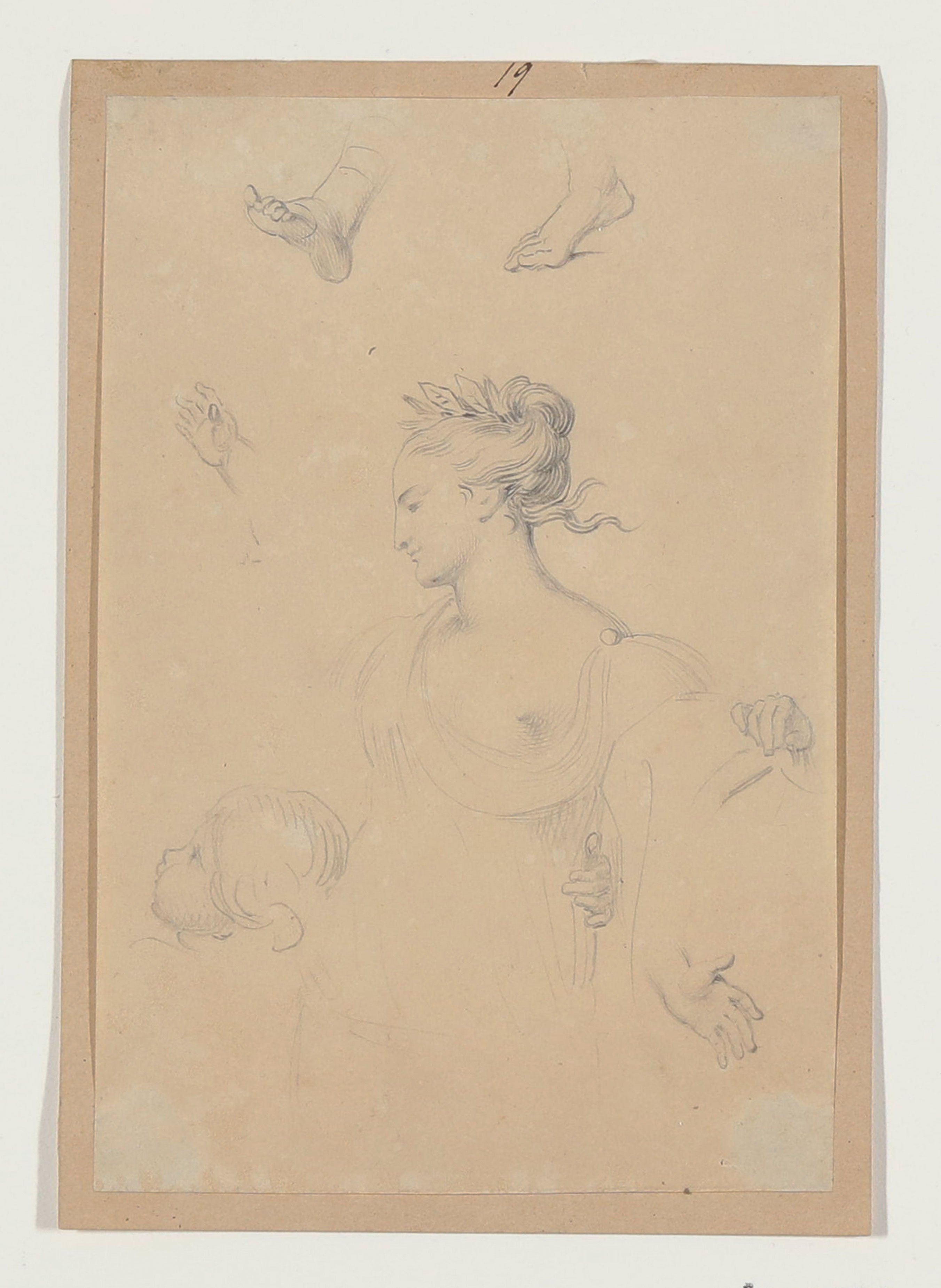 Johann Heinrich Ramberg, Detailstudien zum Titelkupfer des "Minerva"-Taschenbuchs für das Jahr 1820 (?)