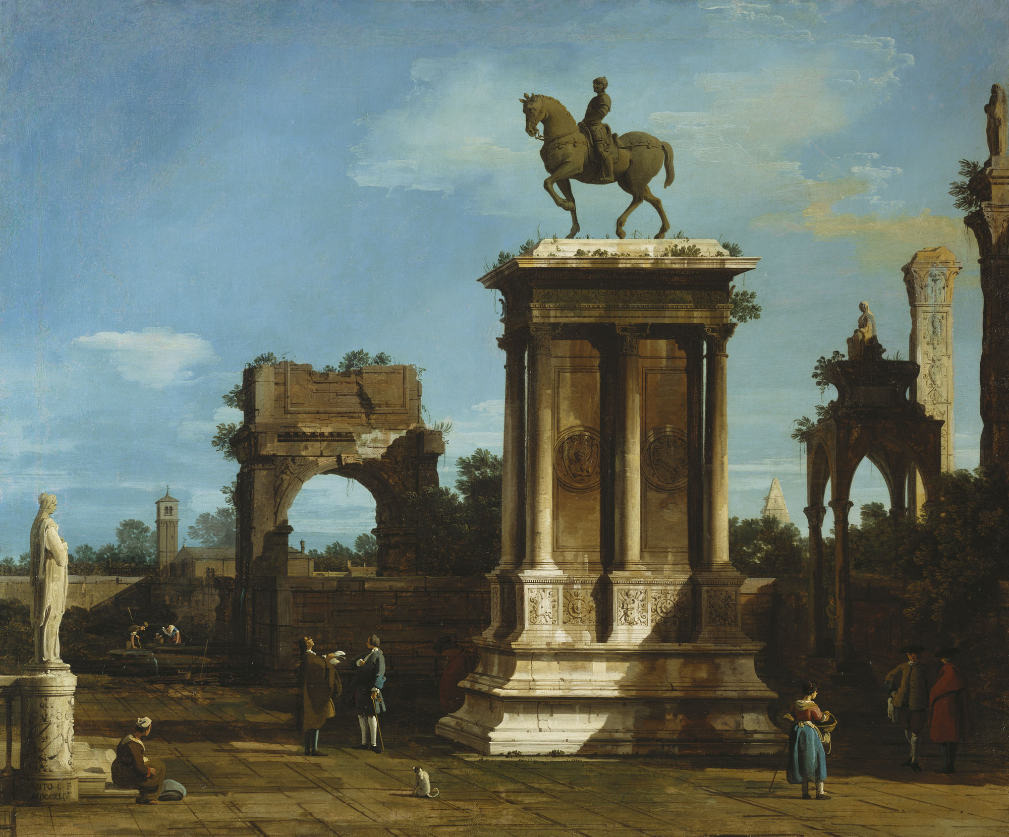 Canaletto, The Colleoni Monument in a Caprice Setting