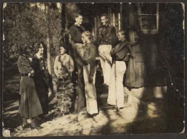 Louis Fleckenstein, [Group Standing Behind House]