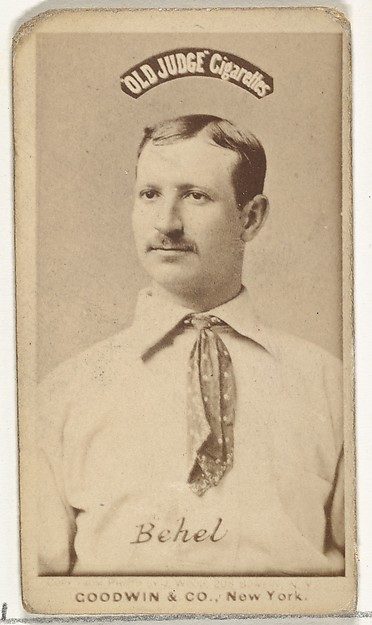 Goodwin & Company, Stephen Arnold Douglas "Steve" Behel, New York Metropolitans, from the Old Judge series (N172) for Old Judge Cigarettes