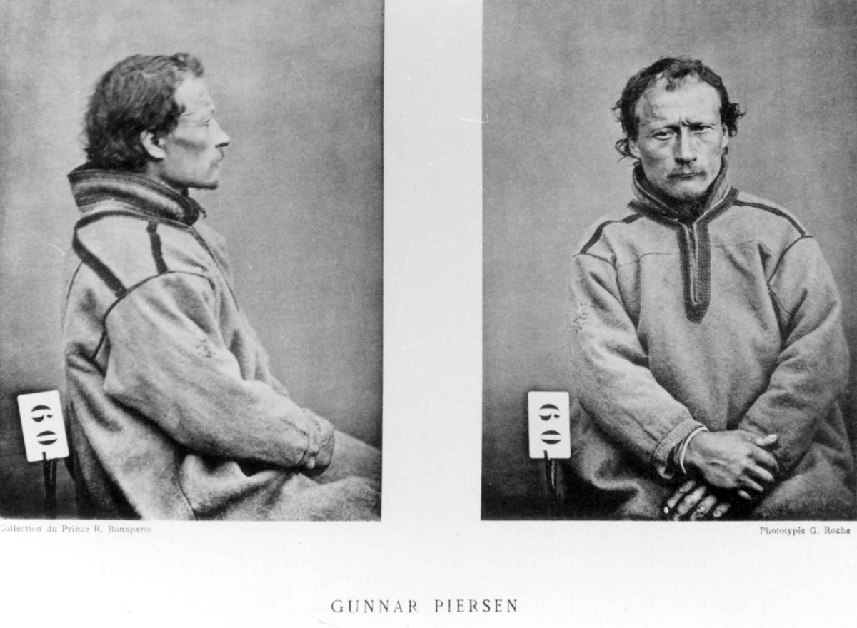 G. Roche, Roland Bonaparte sin samling. Portrett av Gunnar Piersen. Inngår i Bonapartes sameportretter som nr. 60. Bonaparte