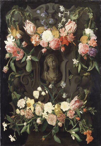 Daniel Seghers, Blomsterprydd kartusch med Mariabyst
