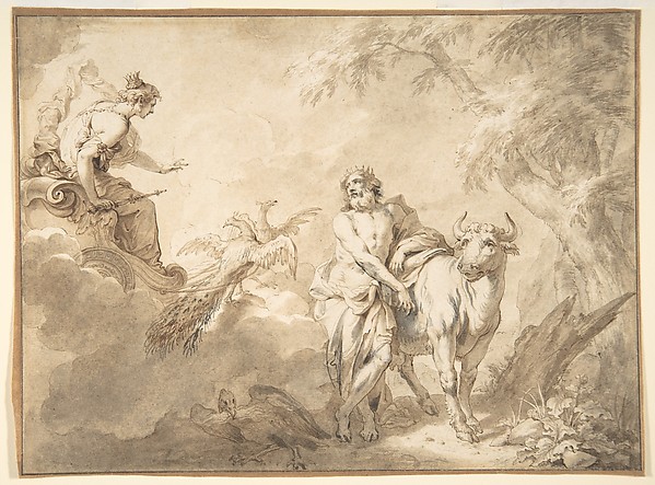 Godfried Maes, Jupiter and Io, disguised as a white heifer, from "The Metamorphoses of Ovid"