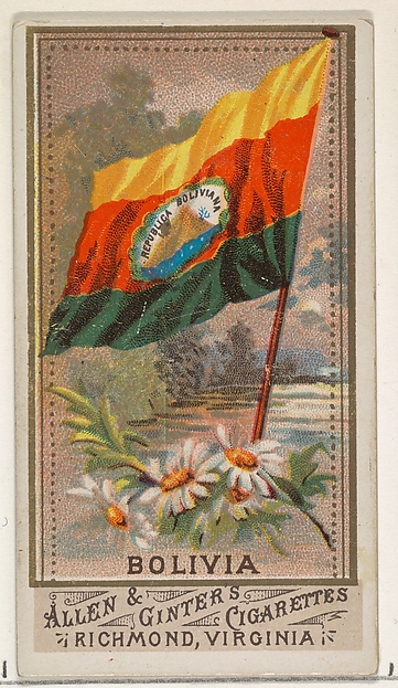 Allen & Ginter, Bolivia, from Flags of All Nations, Series 1 (N9) for Allen & Ginter Cigarettes Brands