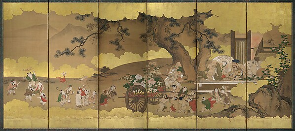 Kano Chikanobu, Seven Gods of Good Fortune and Chinese Children