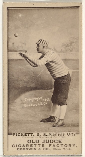 Goodwin & Company, John Thomas Pickett, Shortstop, Kansas City Cowboys, from the Old Judge series (N172) for Old Judge Cigarettes