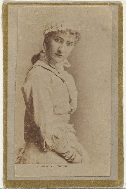 Allen & Ginter, Louise Leighton, from the Actresses and Celebrities series (N60, Type 2) promoting Little Beauties Cigarettes for Allen & Ginter brand tobacco products