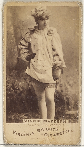 Allen & Ginter, Minnie Maddern, from the Actors and Actresses series (N45, Type 1) for Virginia Brights Cigarettes
