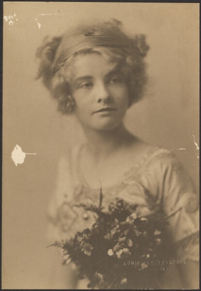 Louis Fleckenstein, [Portrait of a Woman Holding Bouquet with Fern]