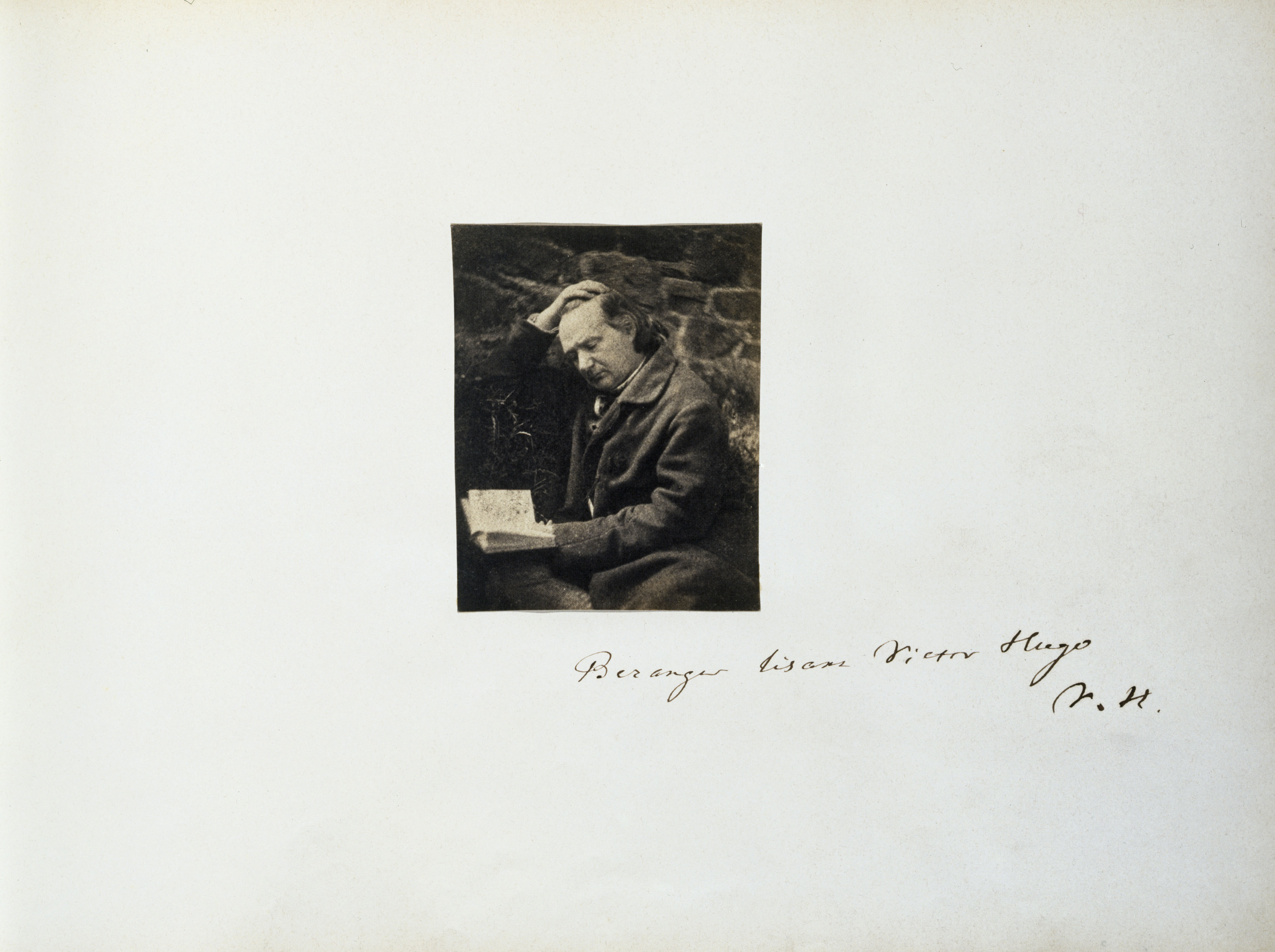 Auguste Vacquerie, Victor Hugo lisant devant un mur de pierre à Jersey