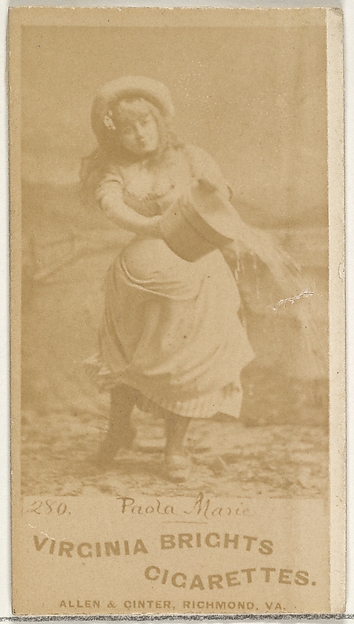 Allen & Ginter, Card 280, Paola Marie, from the Actors and Actresses series (N45, Type 1) for Virginia Brights Cigarettes
