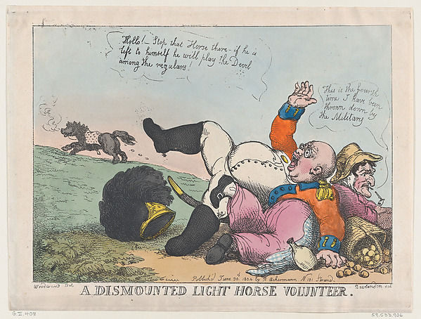 Thomas Rowlandson, A Dismounted Light Horse Volunteer