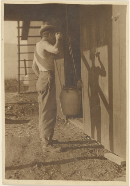 Louis Fleckenstein, [Young Man and his Shadow Drinking Water from a Ladle]