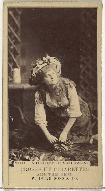 W. Duke, Sons & Co., Card Number 709, Violet Cameron, from the Actors and Actresses series (N145-3) issued by Duke Sons & Co. to promote Cross Cut Cigarettes