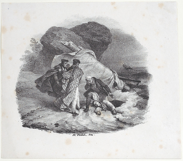 Horace Vernet, Shipwrecked Victim Thrown onto the Shore of Pourville