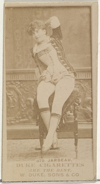 W. Duke, Sons & Co., Card Number 375, Miss Jarbeau, from the Actors and Actresses series (N145-7) issued by Duke Sons & Co. to promote Duke Cigarettes