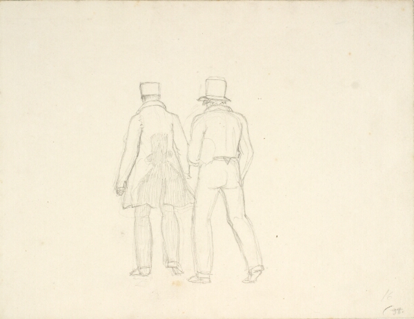 C.W. Eckersberg, To gående mænd set fra ryggen