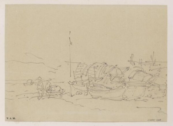 George Chinnery, A sketch of beached Tanka boats