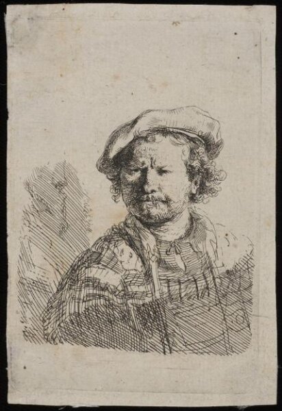 Rembrandt van Rijn, Self Portrait in a Flat Cap and Embroidered Dress