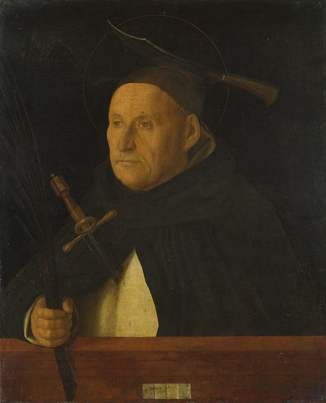 Giovanni Bellini, A Dominican, with the Attributes of Saint Peter Martyr