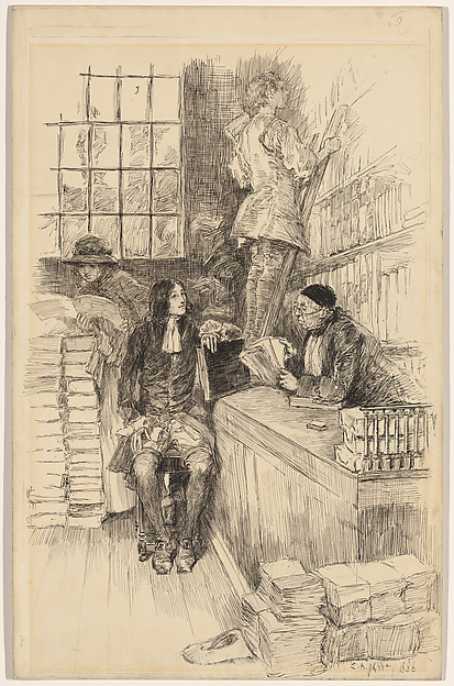 Edwin Austin Abbey, He went to Tonson, illustration to "The Noble Patron"