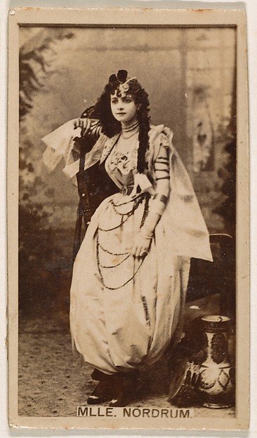 Kinney Brothers Tobacco Company, Mlle. Nordrum, from the Actresses series (N245) issued by Kinney Brothers to promote Sweet Caporal Cigarettes