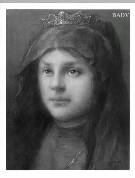 Gabriel von Max, the head of a crowned woman