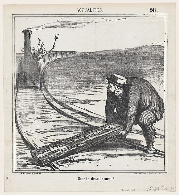 Honoré Daumier, Beware of Derailment!, from "News of the Day"