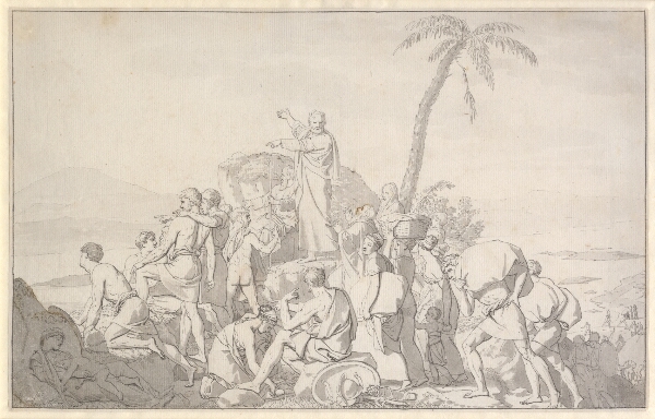 C.W. Eckersberg, Moses lader Det røde Hav træde tilbage og Faraos hær oversvømme